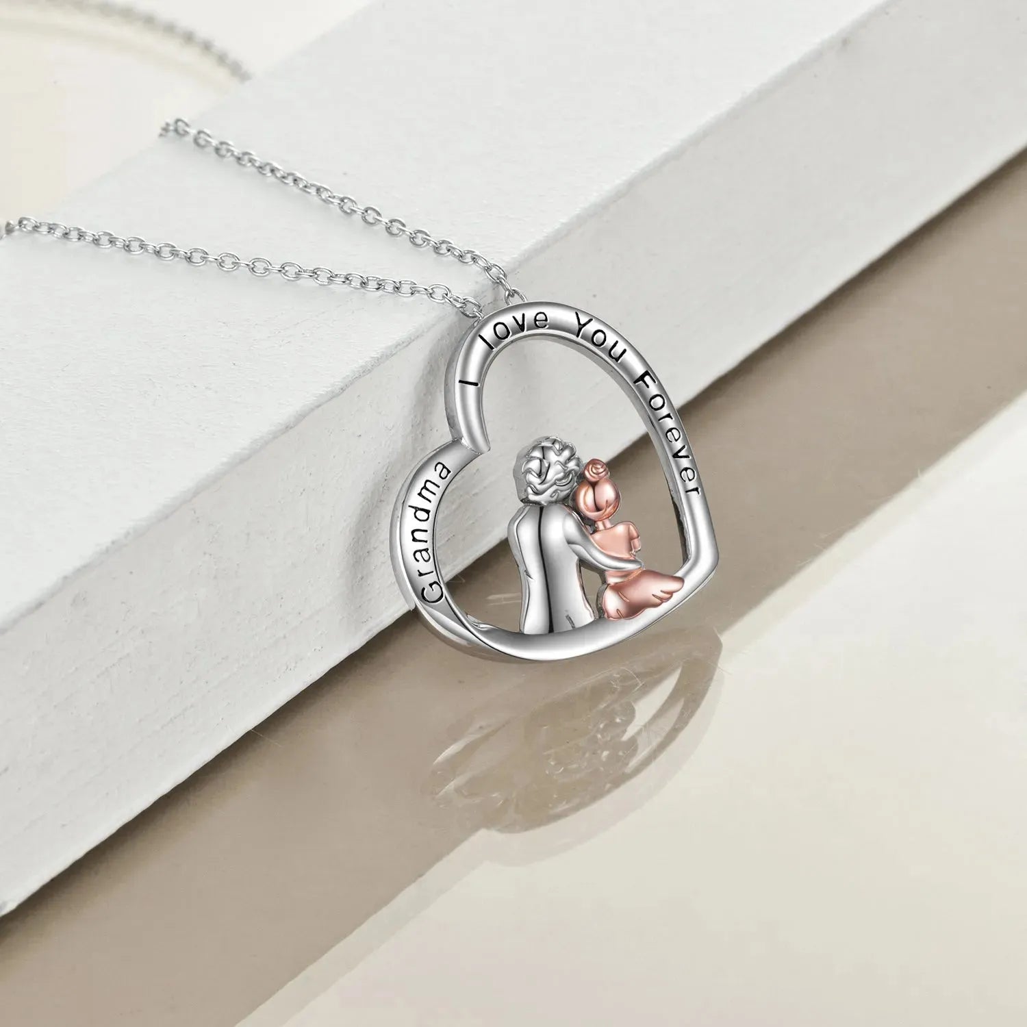 Grandma Granddaughter Necklace for Grandma Sterling Silver - Bellarte Enchanté Grandma Granddaughter Necklace for Grandma Sterling Silver